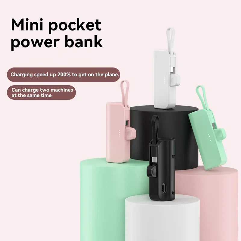 Xiaomi 30000mAh Portable Power Bank 25W Mini Lightweight External Battery for iPhone Samsung Built-in Type C Lightning Plug